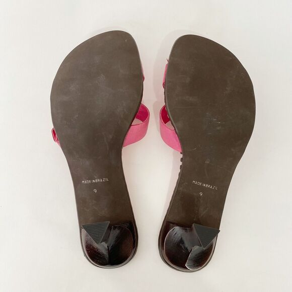 Coldwater Creek Sandal Womens Size 9 Leather Open Toe Buckle Accent 2.25" Spool - Picture 6 of 12